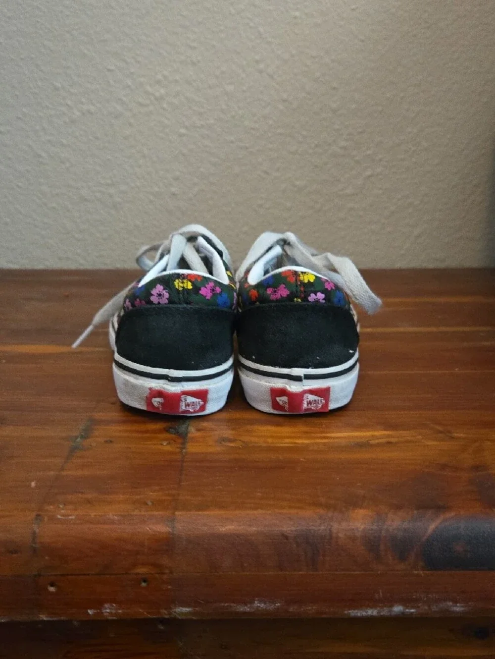 Vans Kids Black Floral Old Skool Sneakers with White Stripe